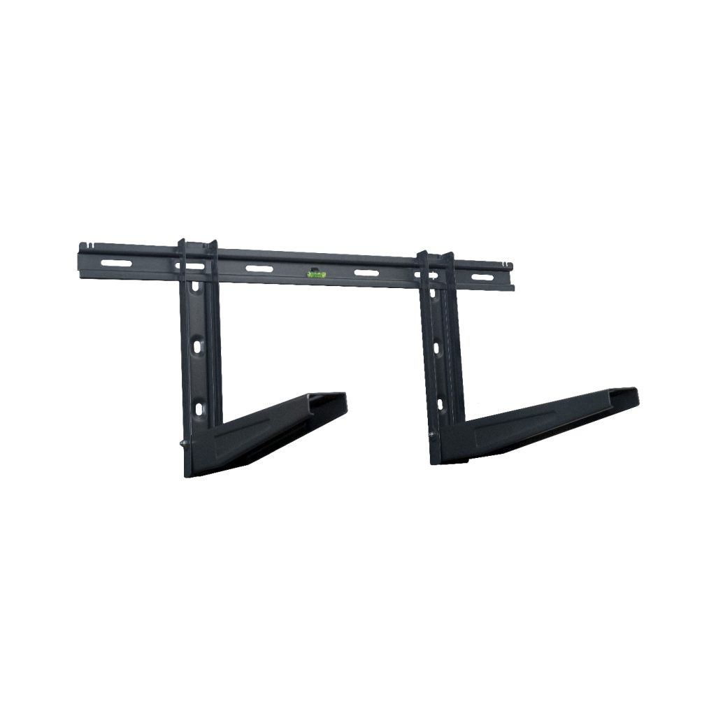 [HAL-0410] Konsole schwarz mit Stange Länge 800 mm x Höhe 400 mm x Tiefe 420 mm Modell Newbracket mit Wasserwaage