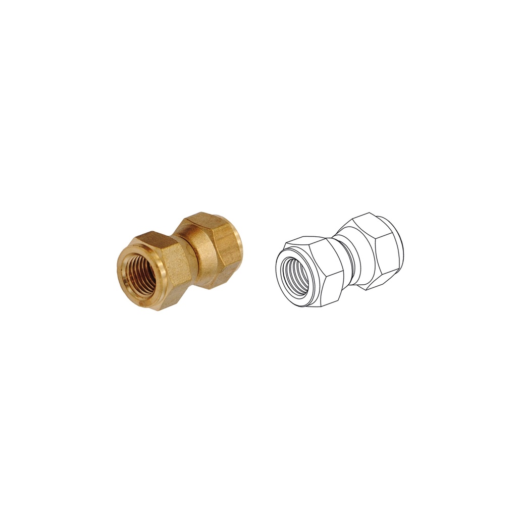 [FIT-0060] Anschlussverschraubung drehbar doppelt 1/4" SAE