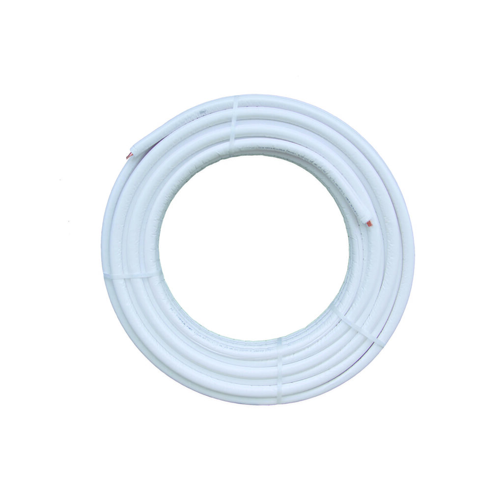 Kältemittelleitung Kupfer isoliert 3/8" Ring 25 m Wandstärke 1 mm Isolierung 9 mm